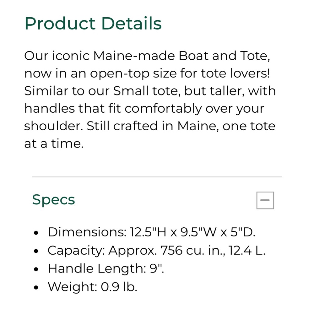 NWOT LL Bean Canvas Boat and Tote - Picture 5 of 5